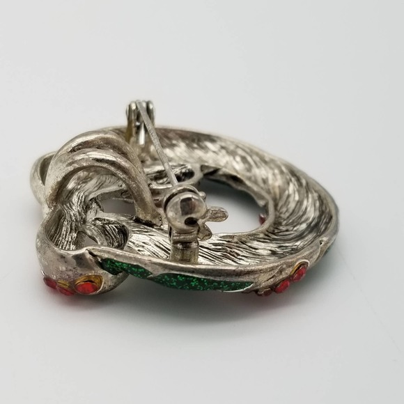 Christmas Wreath Brooch Pendant & Earrings Set - Picture 6 of 8